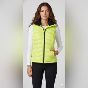Calvin Klein Neon Quilted Hybrid Puffer Vest with Sherpa Collar Size Medium